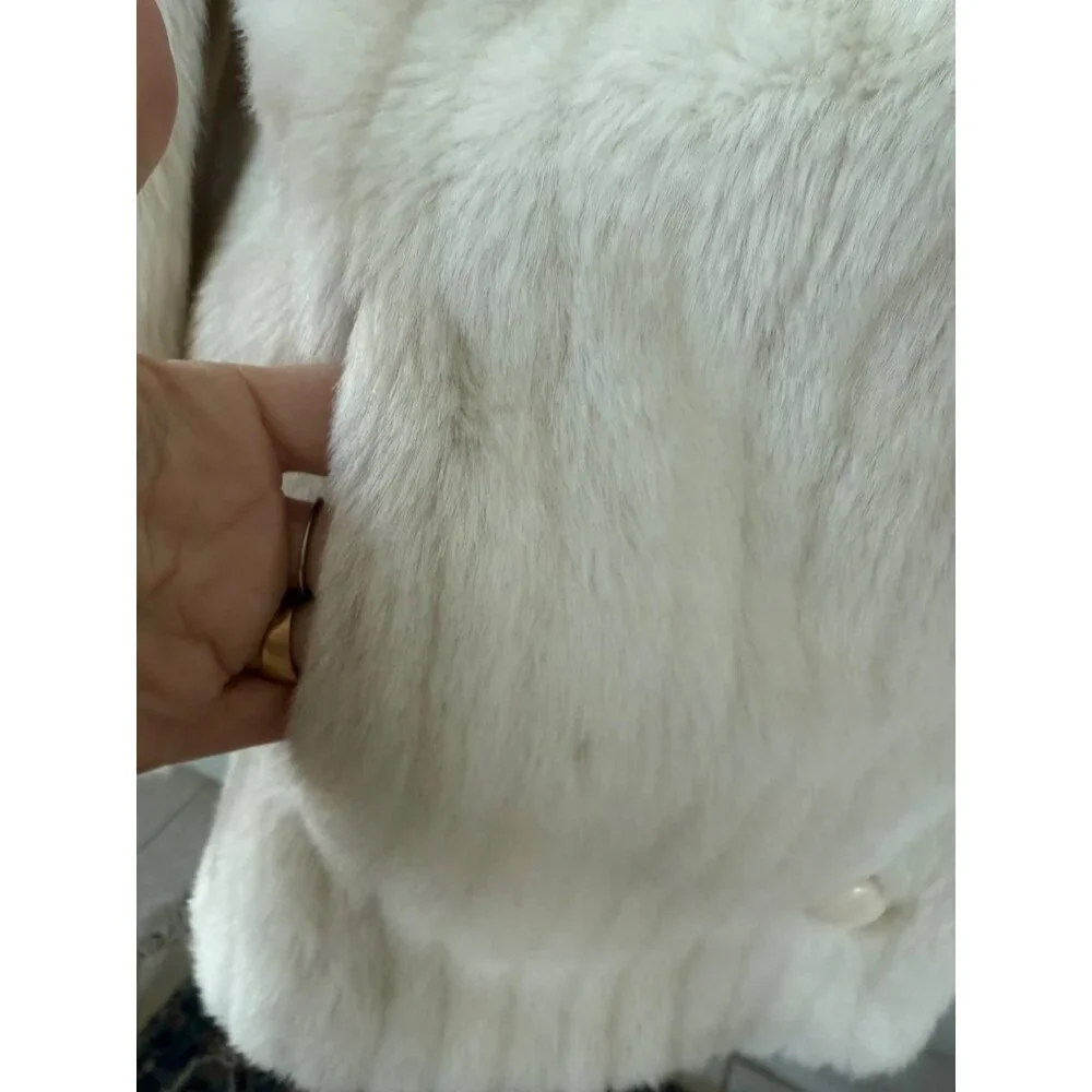 Vintage 70's Candice Originals Faux Fur Gray/White Coat - Picture 10 of 16
